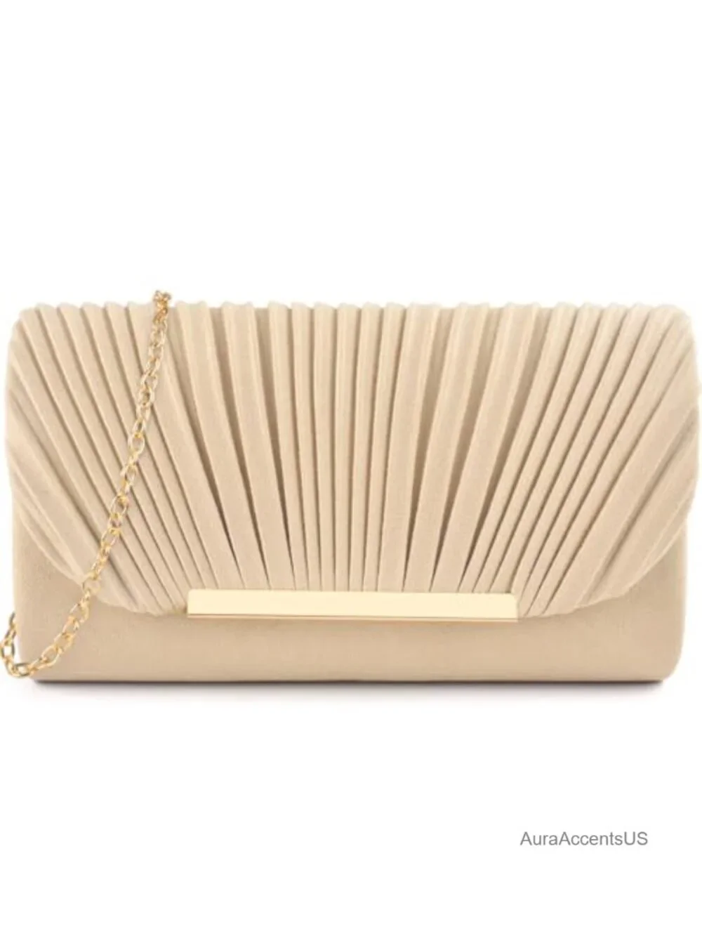 Women's Evening Clutch Purse with Magnetic Closure Velvet Faux Suede